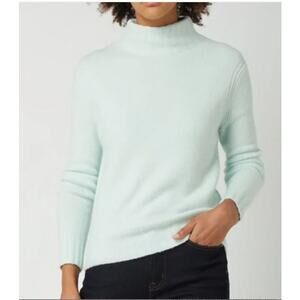 NWT J. Crew Mockneck Sweater in Supersoft Yarn Merino Wool Alpaca Blend Mint XL